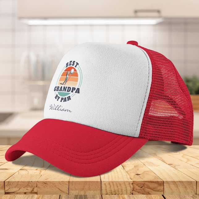 Best Grandpa By Par Custom Retro Fathers Day Trucker Hat (Best Grandpa By Par Custom Retro Fathers Day Trucker Hat)