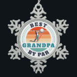 Best Grandpa By Par Custom Retro Golfer Snowflake Pewter Christmas Ornament<br><div class="desc">Retro Best Grandpa By Par design you can customize for the recipient of this cute golf theme design. Perfect gift for Christmas, Father's Day, or grandfather's birthday. The text "GRANDPA" can be customized with any dad moniker by clicking the "Personalize" button above. Can also double as a company swag if...</div>