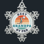 Best Grandpa By Par Custom Retro Golfer Snowflake Pewter Christmas Ornament<br><div class="desc">Retro Best Grandpa By Par design you can customize for the recipient of this cute golf theme design. Perfect gift for Christmas, Father's Day, or grandfather's birthday. The text "GRANDPA" can be customized with any dad moniker by clicking the "Personalize" button above. Can also double as a company swag if...</div>