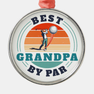 Best Grandpa By Par Custom Retro Metal Ornament