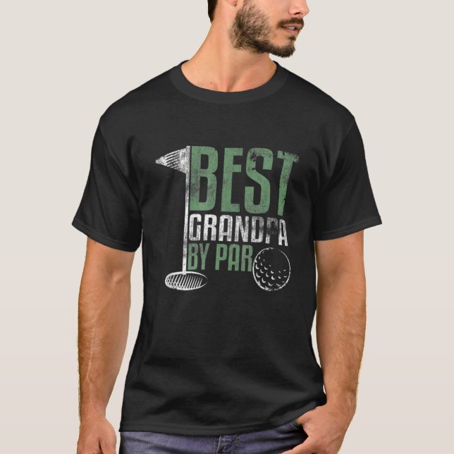 Best Grandpa By Par Father's Day Golf Grandad Golf T-Shirt (Front)