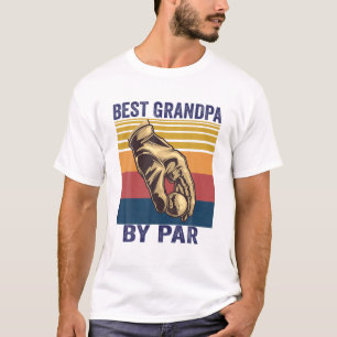 Best Grandpa By Par Father's Day Golf Player Reto T-Shirt