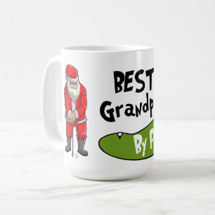 Best Grandpa by Par for Christmas with Santa Claus Coffee Mug