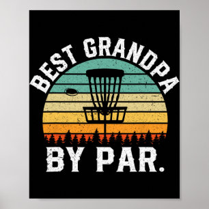 Best Grandpa By Par Funny Disc Golf Papa Vintage H Poster