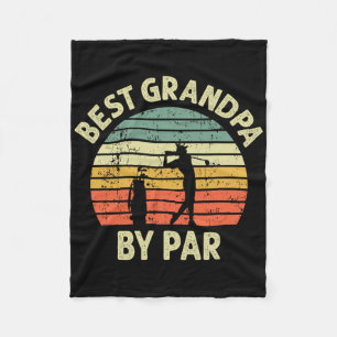 Best Grandpa By Par Golf Golfer Golfing Grandfathe Fleece Blanket