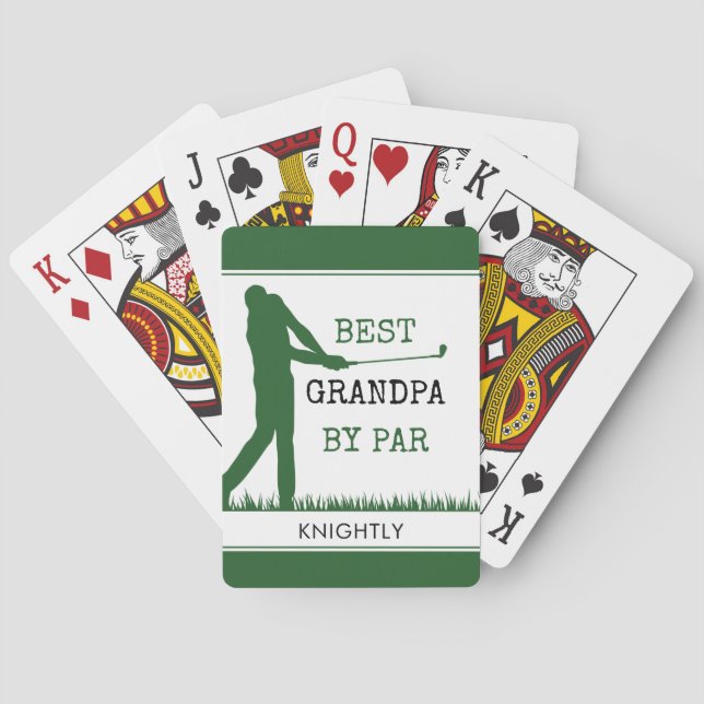 BEST GRANDPA BY PAR Golfer Personalized Playing Cards (Back)