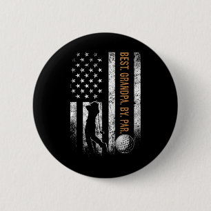 Best Grandpa By Par Golfing Gifts Grandpa Father's 2 Inch Round Button
