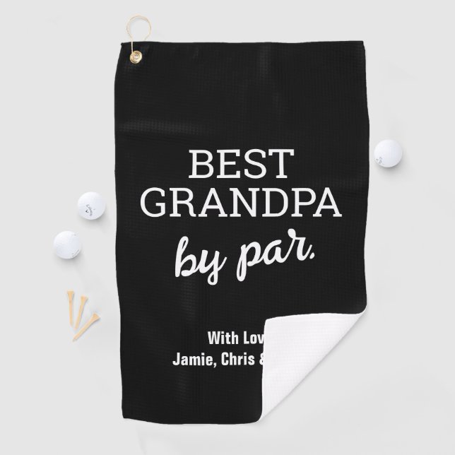 Best Grandpa by Par Modern Father's day Custom Golf Towel (InSitu)