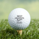 Best Grandpa by par Modern Typography Custom Name Golf Balls<br><div class="desc">Surprise your golf-loving grandpa with a meaningful and personalized gift – our "Best Grandpa by Par" Golf balls. This custom Golf balls combines modern typography with a heartfelt message that will touch his heart. Customize these Golf ball by adding the name of his grandchild or grandchildren, making it a truly...</div>