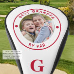BEST GRANDPA BY PAR Monogram Red Photo Golf Head Cover<br><div class="desc">Create a unique personalized photo golf head cover for the golfer grandfather with the suggested editable red title BEST GRANDPA BY PAR and personalized with a photo and his monogram. PHOTO TIP: For fastest/best results, choose a photo with the subject in the middle and/or pre-crop it to a square shape...</div>