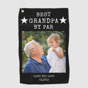 Best Grandpa by Par Personalized Photo Gift  Golf Towel