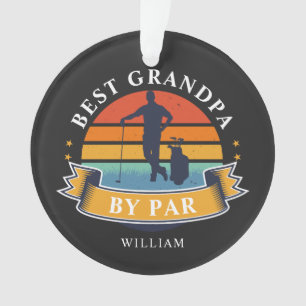 Best Grandpa By Par Personalized Retro Golfer Ornament