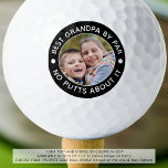 BEST GRANDPA BY PAR Photo Funny Custom Colours Golf Balls<br><div class="desc">For the special golf-enthusiast grandfather, create unique photo golf balls with the editable title BEST GRANDPA BY PAR - NO PUTTS ABOUT IT or your custom text and personalized with a picture in your choice of text and background colour combinations (shown in white on black). ASSISTANCE: For help with design...</div>