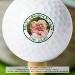 BEST GRANDPA BY PAR Photo Green Personalized Golf Balls<br><div class="desc">Create a custom personalized photo golf balls for a golfer grandfather with the editable funny title BEST GRANDPA BY PAR and name(s) or other custom text shown in an editable green text colour you can change to a complementary colour to your picture, his golf bag or his favourite colour. Memorable...</div>