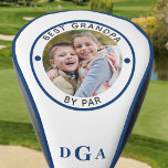 BEST GRANDPA BY PAR Photo Monogram Blue Golf Head Cover<br><div class="desc">For the special golf-enthusiast grandfather, create a unique photo golf head cover with the editable title BEST GRANDPA BY PAR and personalized with a photo and his monogram in an editable blue colour and suggested blue piping you can change on the order preference page. PHOTO TIP: Choose a photo with...</div>