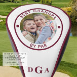 BEST GRANDPA BY PAR Photo Monogram Burgundy Golf Head Cover<br><div class="desc">For the special golf-enthusiast grandfather, create a unique photo golf head cover with the editable title BEST GRANDPA BY PAR and personalized with a photo and his monogram in burgundy with suggested coordinating burgundy piping (other piping colours are available on the ordering page). PHOTO TIP: Choose a photo with the...</div>