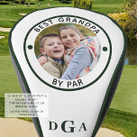 BEST GRANDPA BY PAR Photo Monogram Forest Green Golf Head Cover<br><div class="desc">For the special golf-enthusiast grandfather, create a unique photo golf head cover with the editable title BEST GRANDPA BY PAR and personalized with a photo and his monogram in an editable forest green colour and suggested forest green piping you can change on the order preference page. ASSISTANCE: For help with...</div>