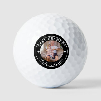 BEST GRANDPA BY PAR Photo Monogram Golf Balls