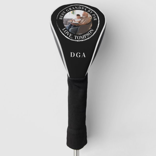 BEST GRANDPA BY PAR Photo Monogram Golf Head Cover (Front)
