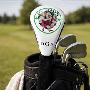 BEST GRANDPA BY PAR Photo Monogram Golf Head Cover
