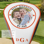 BEST GRANDPA BY PAR Photo Monogram Orange Golf Head Cover<br><div class="desc">For the special golf-enthusiast grandfather, create a unique photo golf head cover with the editable title BEST GRANDPA BY PAR and personalized with a photo and his monogram in an editable orange colour and suggested orange piping you can change on the order preference page. ASSISTANCE: For help with design modification/personalization,...</div>