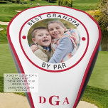 BEST GRANDPA BY PAR Photo Monogram Red Golf Head Cover<br><div class="desc">For the special golf-enthusiast grandfather, create a unique photo golf head cover with the editable title BEST GRANDPA BY PAR and personalized with a photo and his monogram in an editable red colour and suggested red piping you can change on the order preference page. PHOTO TIP: Choose a photo with...</div>