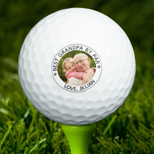BEST GRANDPA BY PAR Photo Personalized Golf Balls