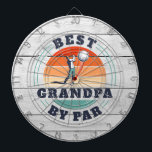 Best Grandpa By Par Retro Fathers Day Custom Dartboard<br><div class="desc">Retro Best Grandpa By Par design you can customize for the recipient of this cute golf theme design. Perfect gift for Father's Day or grandfather's birthday. The text "GRANDPA" can be customized with any dad moniker by clicking the "Personalize" button above.</div>
