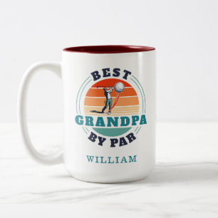 Best Grandpa By Par Retro Fathers Day Personalized Two-Tone Coffee Mug