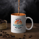 Best Grandpa By Par Retro Fathers Day Personalized Two-Tone Coffee Mug<br><div class="desc">Retro Best Grandpa By Par design you can customize for the recipient of this cute golf theme design. Perfect gift for Father's Day or grandfather's birthday. The text "GRANDPA" can be customized with any dad moniker by clicking the "Personalize" button above. Add a name to make it even more special...</div>