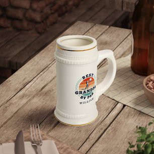 Best Grandpa By Par Retro Golf Dad Personalized Beer Stein