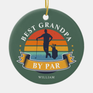 Best Grandpa By Par Retro Golf Lover Ceramic Ornament