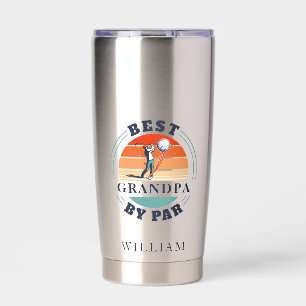 Best Grandpa By Par Retro Golfer Custom Grandad Insulated Tumbler