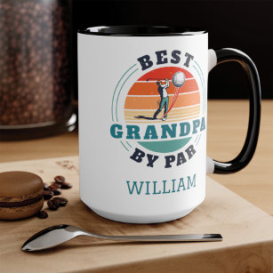 Best Grandpa By Par Retro Golfing Personalized Mug