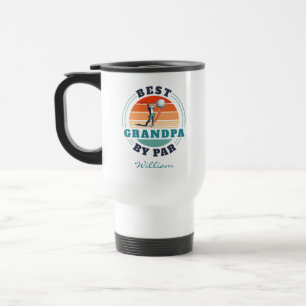 Best Grandpa By Par Retro Personalized Grandfather Travel Mug