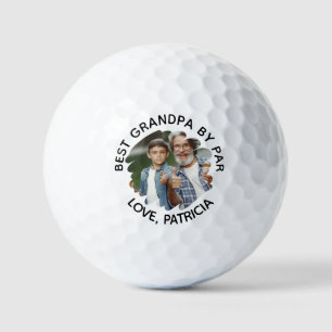 Best Grandpa by Par with Custom Photo Father's Day Golf Balls