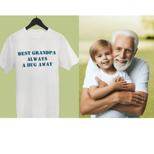 Best Grandpa Dad Mom Grandma Hug Personalised Text T-Shirt