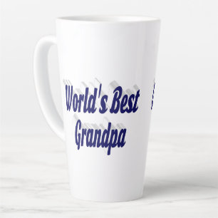 Best Grandpa dark blue text Latte Mug