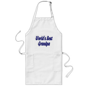 Best Grandpa dark blue text Long Apron