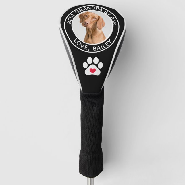 BEST GRANDPA Dog By Par | Custom Photo Golf Head Cover (Front)