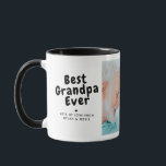 Best Grandpa Ever 2-Photo Collage & Custom Message Mug<br><div class="desc">This heartwarming custom mug design features a clean and modern style with bold black childlike typography stating "Best Grandpa Ever" accented by a small heart for an extra touch of love. Set against a crisp white background, the design has a minimalist yet warm feel perfect for celebrating a special grandfather....</div>