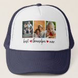 Best Grandpa Ever 3 Photo Custom  Trucker Hat<br><div class="desc">Make your Grandfather happy with this pretty and modern “Best Grandpa Ever” trucker hat. It is a perfect gift for Father's Day, Birthday, Christmas or any occasion to show him how much you care and love him. Just add three favourite photos you want, and you will have a unique and...</div>