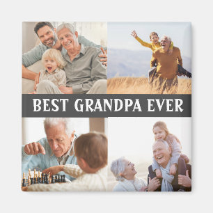 Best Grandpa Ever 4 Photo Collage Create Your Own  Magnet