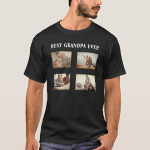 Best Grandpa Ever 4 Photo Collage Create Your Own  T-Shirt