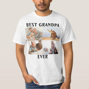 Best Grandpa Ever 4 Photo Collage Create Your Own T-Shirt