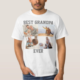 Best Grandpa Ever 4 Photo Collage Create Your Own T-Shirt