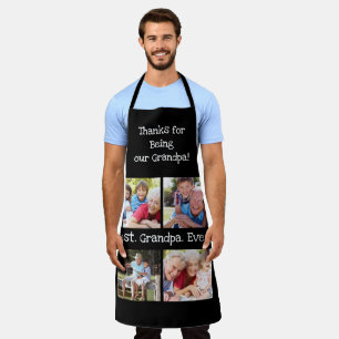 Best Grandpa Ever 4 Photo Collage Fun Keepsake Apron