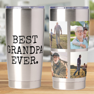 Best Grandpa Ever 4 Photo Collage Insulated Tumbler