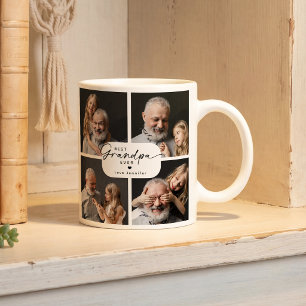 Best Grandpa Ever 4 Photo Collage Personalized Coffee Mug