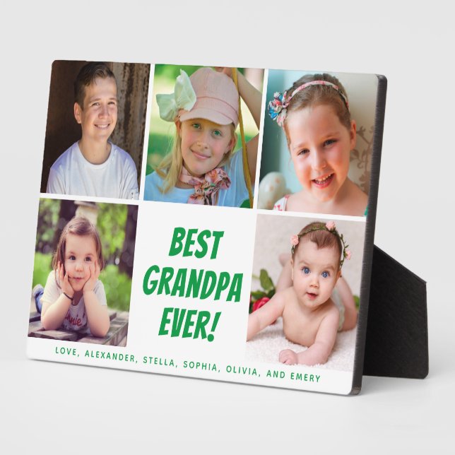 Best Grandpa Ever 5 Photos Family Plaque (Side)